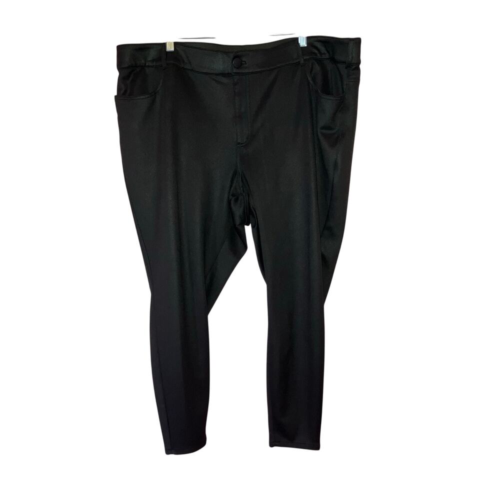 Lane Bryant Black Button Front Skinny Pants Size 24